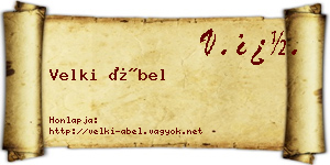 Velki Ábel névjegykártya